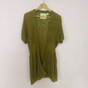 Angel of the North Olive Short Sleeve Cardigan S
